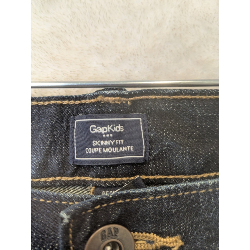 NEW Gap Kids Skinny Fit Jeans Boy's 14 Dark Indigo Wash Sits Below Waist - Picture 5 of 10